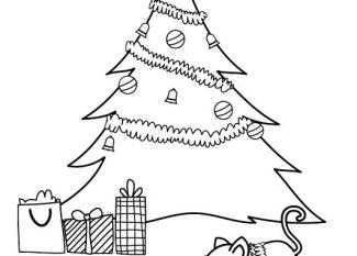 Árbol de Navidad: dibujo para imprimir y colorear