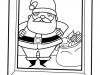 Papá Noel con su saco de regalos: dibujo para imprimir y colorear