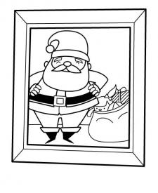 Papá Noel con su saco de regalos: dibujo para imprimir y colorear