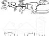 Papá Noel volando en su trineo: dibujo para imprimir y colorear