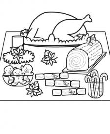 Mesa de Nochebuena: dibujo para imprimir y colorear