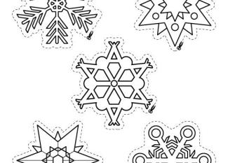 Copos y estrellas de Navidad: dibujos para colorear e imprimir