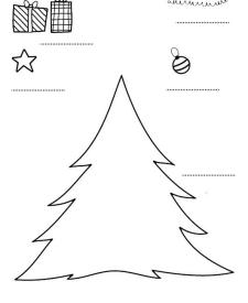 Decorar el árbol de Navidad: dibujo para imprimir y colorear