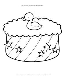 Tarta de cumpleaños 2 años: dibujo para colorear e imprimir