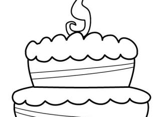 Tarta de cumpleaños 3 años: dibujo para colorear e imprimir