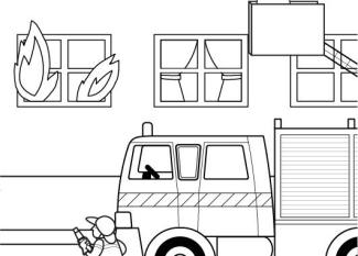 Bomberos: dibujo para colorear e imprimir