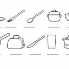 Utensilios de cocina: dibujos para colorear e imprimir