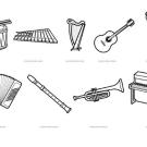 Instrumentos musicales: dibujos para colorear e imprimir