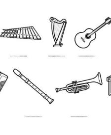 Instrumentos musicales: dibujos para colorear e imprimir