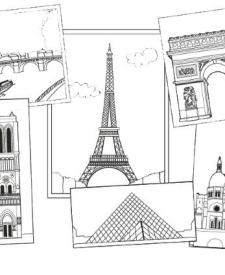 Monumentos de París: dibujo para colorear e imprimir