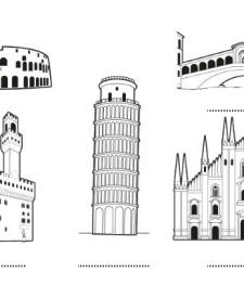 Italia: dibujo para colorear e imprimir