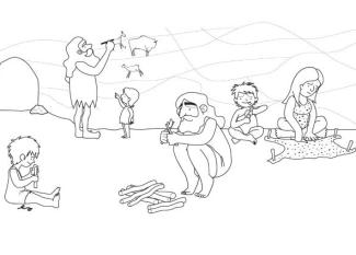 Prehistoria: dibujo para colorear e imprimir