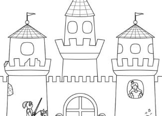 Castillo: dibujo para colorear e imprimir