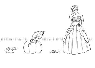 Cenicienta: dibujo para colorear e imprimir