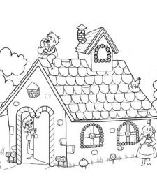 Hansel y Gretel: dibujo para colorear e imprimir