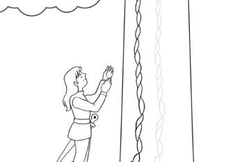 Rapunzel: dibujo para colorear e imprimir