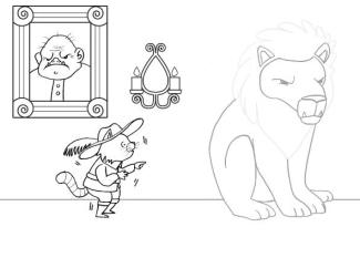 El gato con botas: dibujo para colorear e imprimir