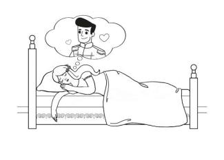 La bella durmiente: dibujo para colorear e imprimir