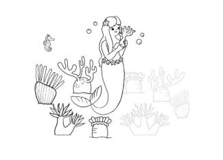 La Sirenita: dibujo para colorear e imprimir