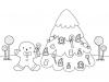 Hombre de jengibre y árbol de Navidad: dibujo para colorear e imprimir