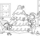 Duendes de Papá Noel: dibujo para colorear e imprimir