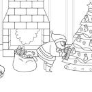 Papá Noel y el árbol de Navidad: dibujo para colorear e imprimir