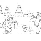Papá Noel y el reno Rodolfo: dibujo para colorear e imprimir