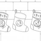 Calcetines de Navidad de los Reyes Magos: dibujo para colorear e imprimir