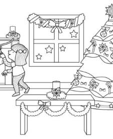 Decoración de Navidad: dibujo para colorear e imprimir