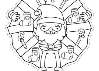 Corona de Navidad: dibujo para colorear e imprimir