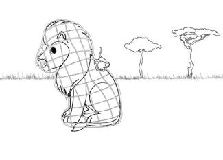 El león y el ratón: dibujo para colorear e imprimir
