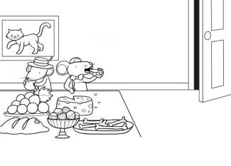 El ratón de campo y el ratón de ciudad: dibujo para colorear e imprimir