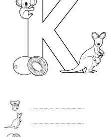 Letra K: dibujo para colorear e imprimir
