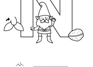 Letra N: dibujo para colorear e imprimir