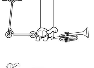 Letra T: dibujo para colorear e imprimir