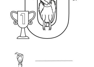 Letra U: dibujo para colorear e imprimir