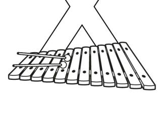 Letra X: dibujo para colorear e imprimir