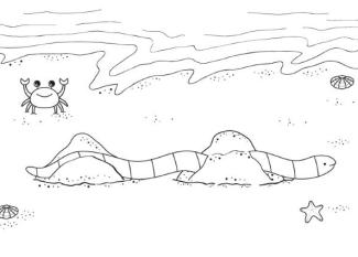 Serpiente coral: dibujo para colorear e imprimir