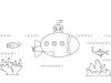 Submarino bajo el agua: dibujo para colorear e imprimir