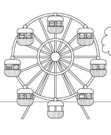Noria: dibujo para colorear e imprimir