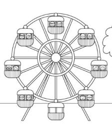 Noria: dibujo para colorear e imprimir