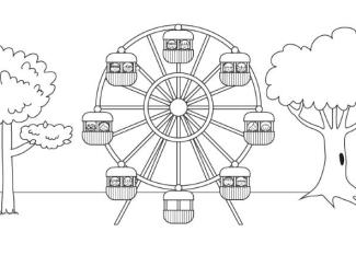 Noria: dibujo para colorear e imprimir