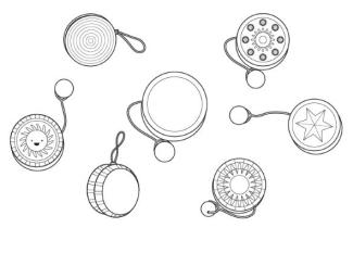 Yoyos: dibujo para colorear e imprimir