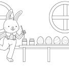 Conejito de Pascua: dibujo para colorear e imprimir