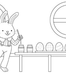 Conejito de Pascua: dibujo para colorear e imprimir