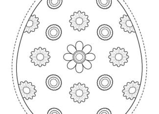 Huevo de Pascua de flores: dibujo para colorear e imprimir