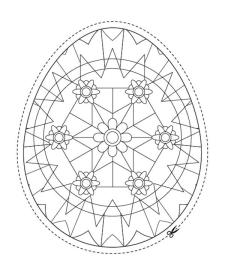 Huevo de Pascua con mandala: dibujo para colorear e imprimir