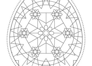 Huevo de Pascua con mandala: dibujo para colorear e imprimir
