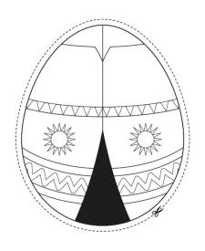 Huevo de Pascua indio: dibujo para colorear e imprimir