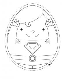 Superhuevo de Pascua: dibujo para colorear e imprimir